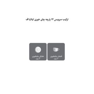 ست فنجان و نعلبکی 12 پارچه چینی زرین ایران مدل چای خوری ایتالیا اف فنجان نعلبکی 8 سفید درجه عالی