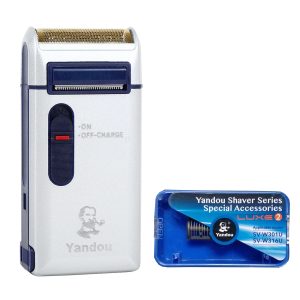 ماشین اصلاح موی صورت یاندو به همراه تیغه یدک مدل Sv-w301u، اصلاح به صورت خط زن، منبع انرژی باتری، تکنولوژی اصلاح به صورت برش مستقیم، برش چرخشی، مدت زمان شارژ 60 دقیقه و مدت زمان استفاده پس از شارژ تا 960 دقیقه، با قابلیت شست‌و‌شو، جنس تیغه از استیل ضد زنگ