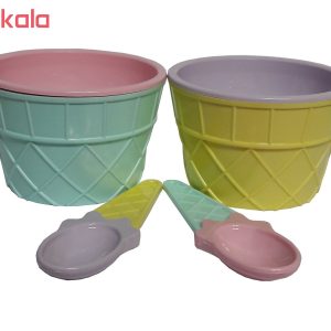 ست بستنی خوری 4 پارچه لوکس پلاستیک سری Qlux کد 612