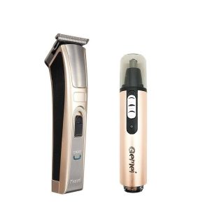 ماشین اصلاح موی صورت کیمی مدل KM-5017 به همراه موزن گوش و بینی جیمی مدل GM 3112، اصلاح به صورت تریمر و حجم زن، منبع انرژی با باتری قابل شارژ، تکنولوژی اصلاح به صورت برش مستقیم، مدت زمان شارژ 120 دقیقه و مدت زمان استفاده پس از شارژ 60 دقیقه