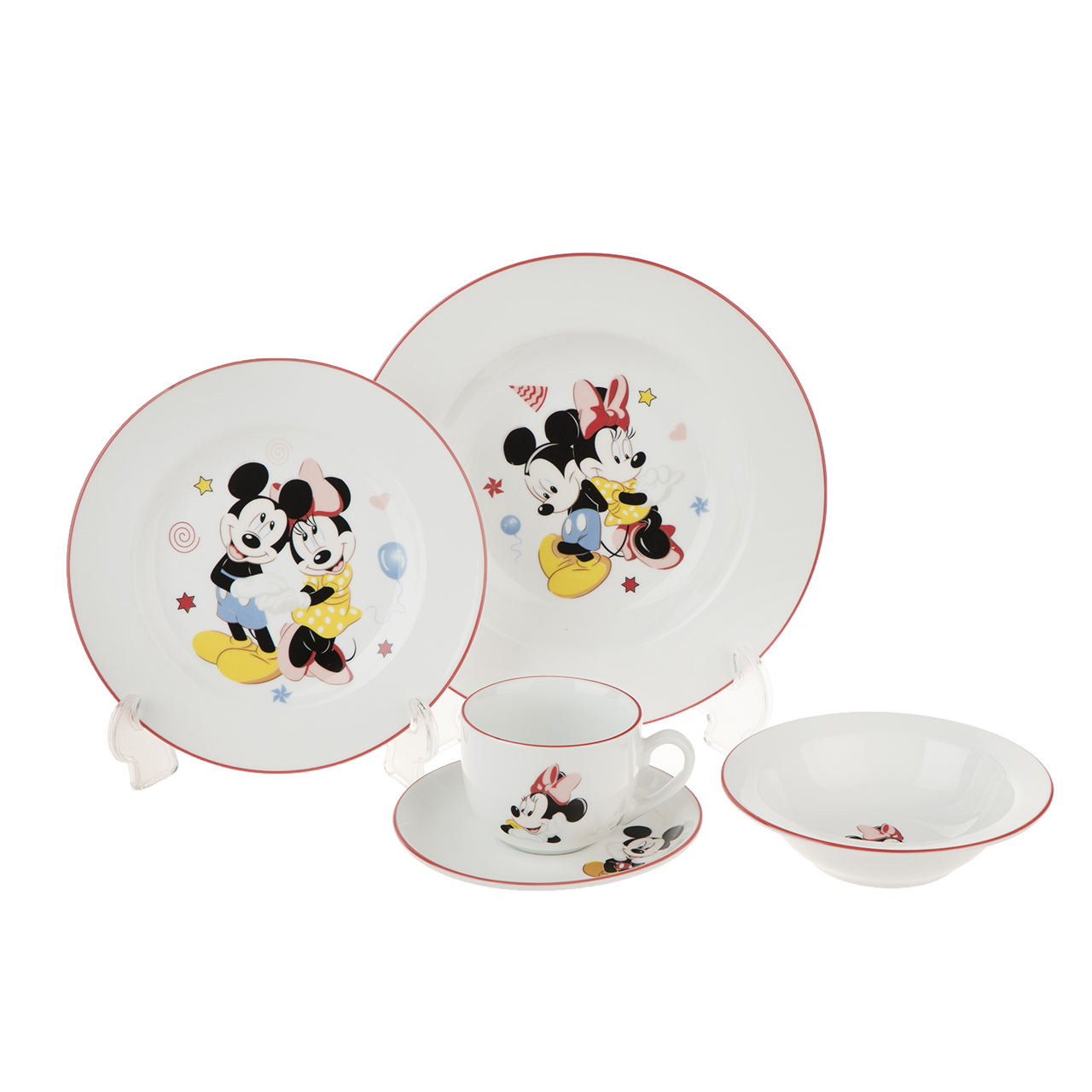 سرویس غذا خوری 5 پارچه کودک چینی زرین ایران سری ایتالیا اف مدل Mickey Mouse درجه عالی
