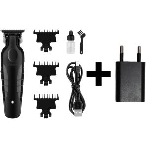 ماشین اصلاح موی صورت کیمی مدل KM-2299+5Vadapter، اصلاح به صورت خط زن،  تکنولوژی اصلاح به صورت برش مستقیم، به همراه آداپتور، برس تمیزکننده، روغن، 3 عدد شانه