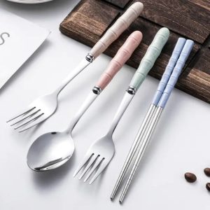 سرویس قاشق و چنگال و چاپستیک 4 پارچه مدل MRK