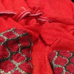 حوله پالتویی گلبافت طلایی طرح سلطنتی سایز 125