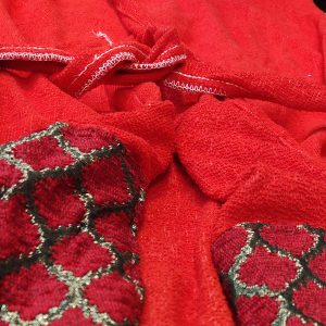 حوله پالتویی گلبافت طلایی طرح سلطنتی سایز 125