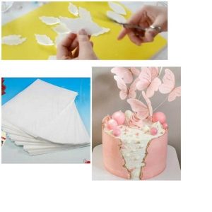 ابزار تزیین کیک به گز مدل کاغذ خوراکی طرح ویفر پیپر مجموعه 5 عددی
