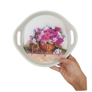 سینی مدل سبد گل بهاری کد 650