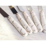 ست کارد و چنگال میوه خوری 12 پارچه طرح سنگ
