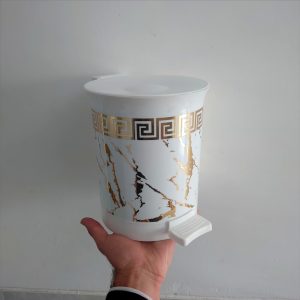 سطل زباله پدالی مدل ماربل طرح گلد